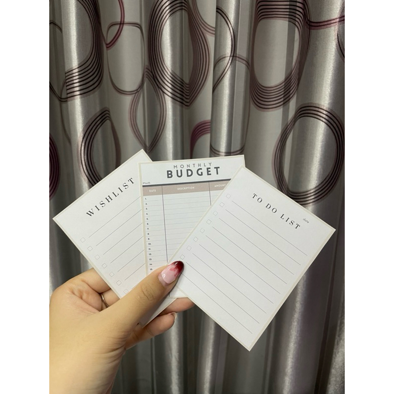 

Memopad To Do List, Monthly Budget, & Wishlist (isi 10pcs)