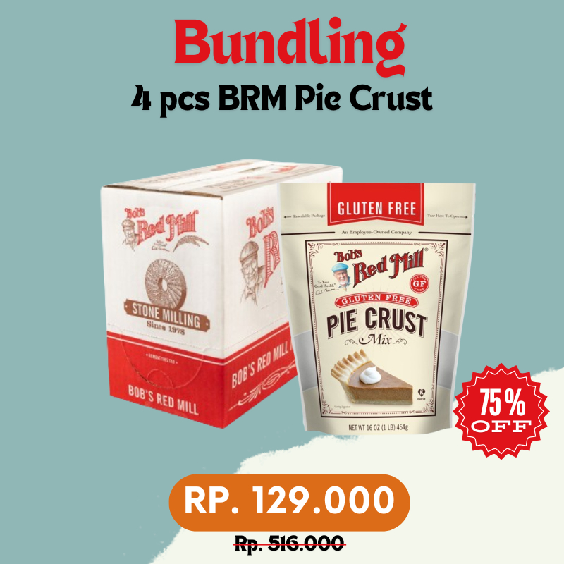 

Bundling 4 pcs Bob's Red Mill Gluten Free Pie Crust Mix 454gr (Exp Januari 2025)