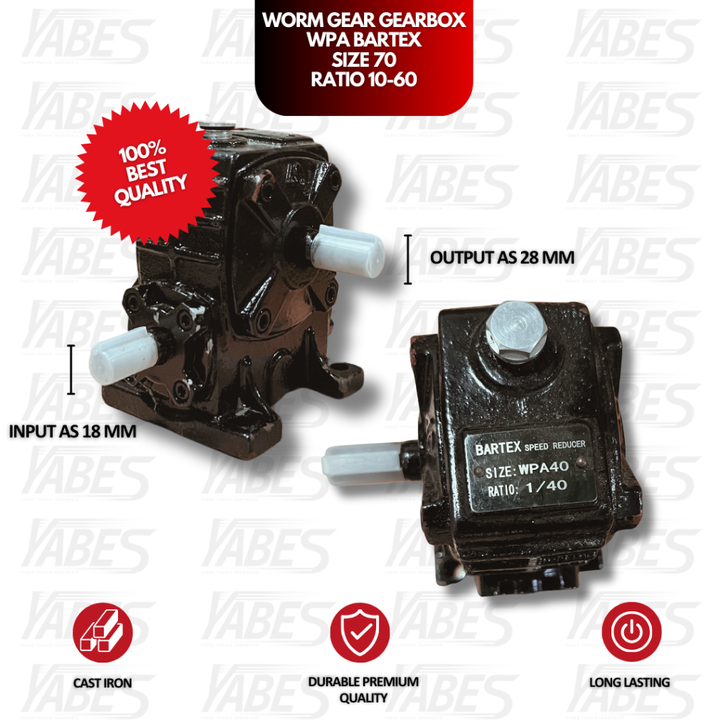 BARTEX Gearbox WPA Size 70 Ratio 10-60 Worm Gear Speed Reducer
