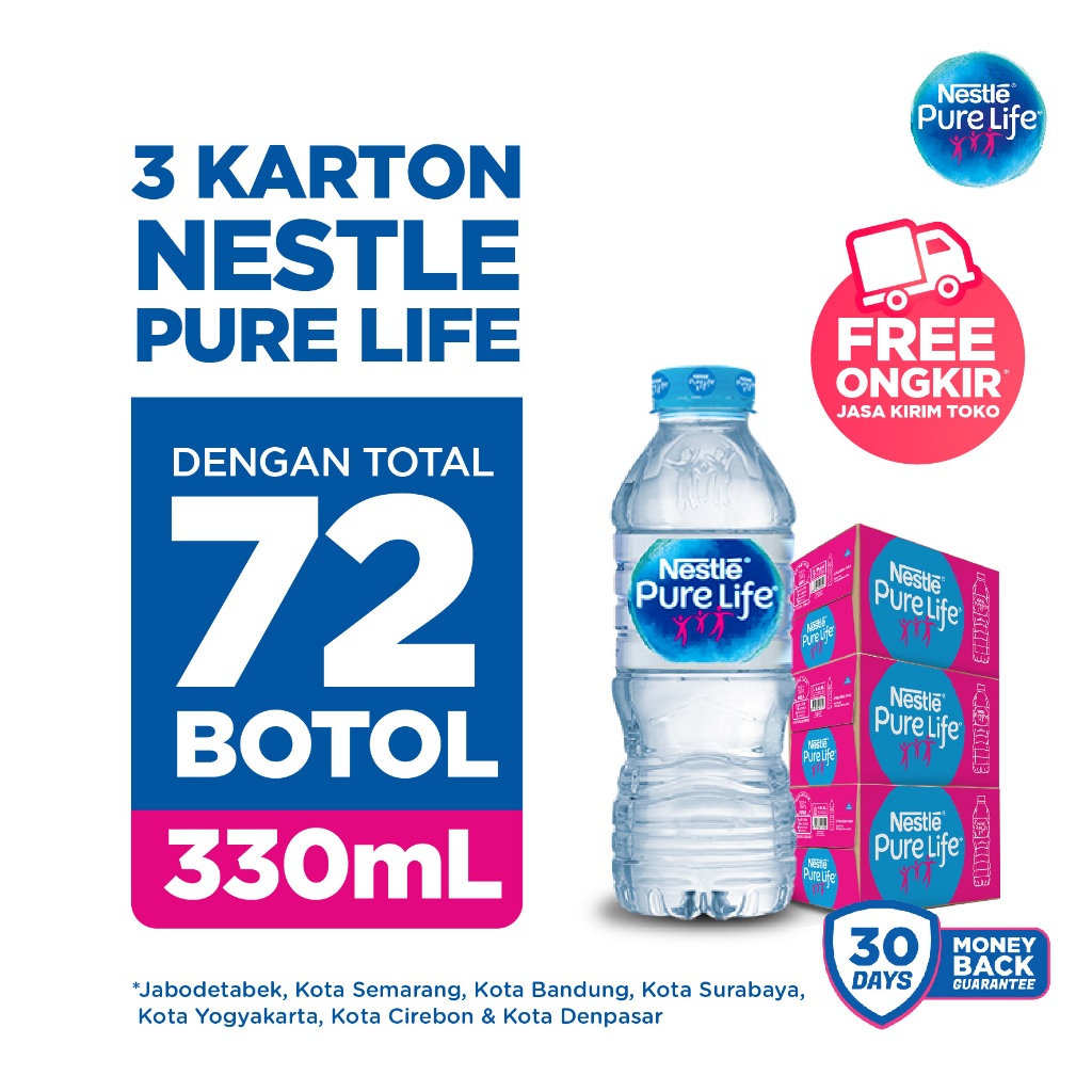 

Nestle Pure Life 3 Karton - 330ml / Pure Life / Air Mineral / Air Mineral Botol