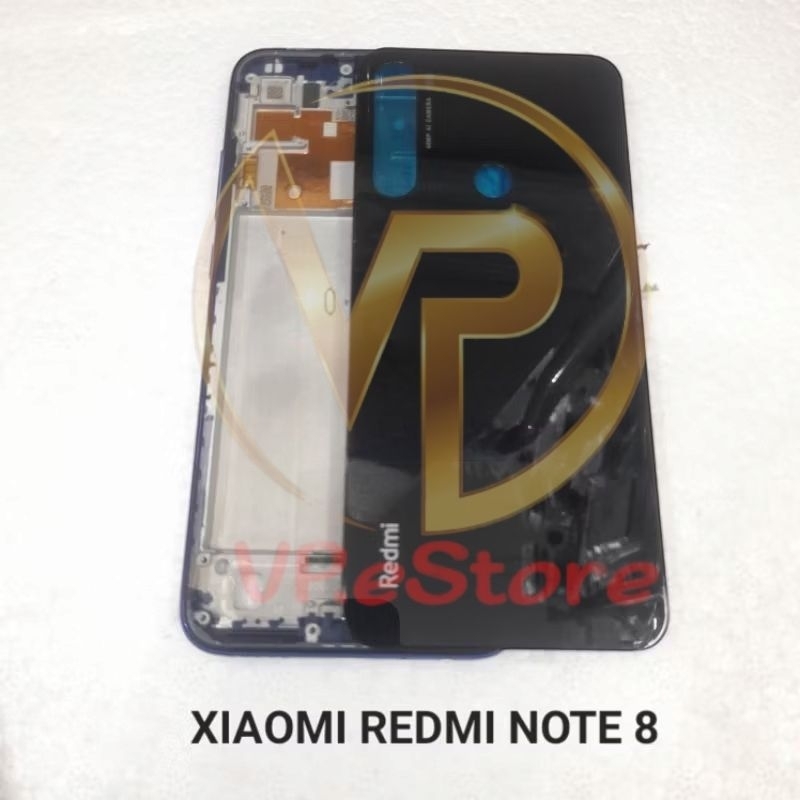 Kesing Housing Casing Full Set BackDoor Tutup Belakang + Frame Bazel Xiaomi REDMI NOTE 8 + Tombol