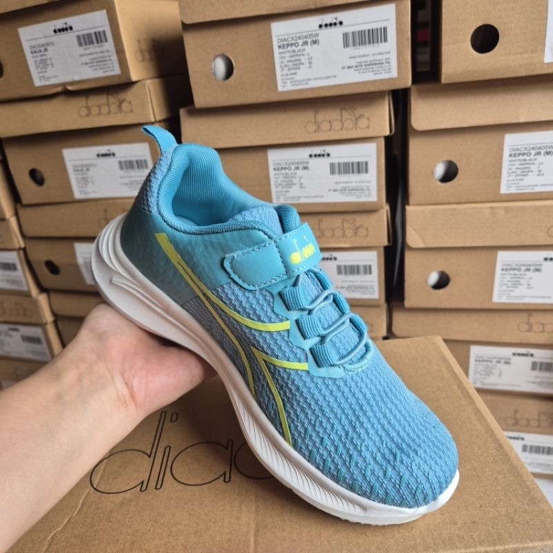 Diadora Sepatu Sneakers Anak KlaraJR Biru| Girls Kids Sneakers Shoes Diadora Blue Original