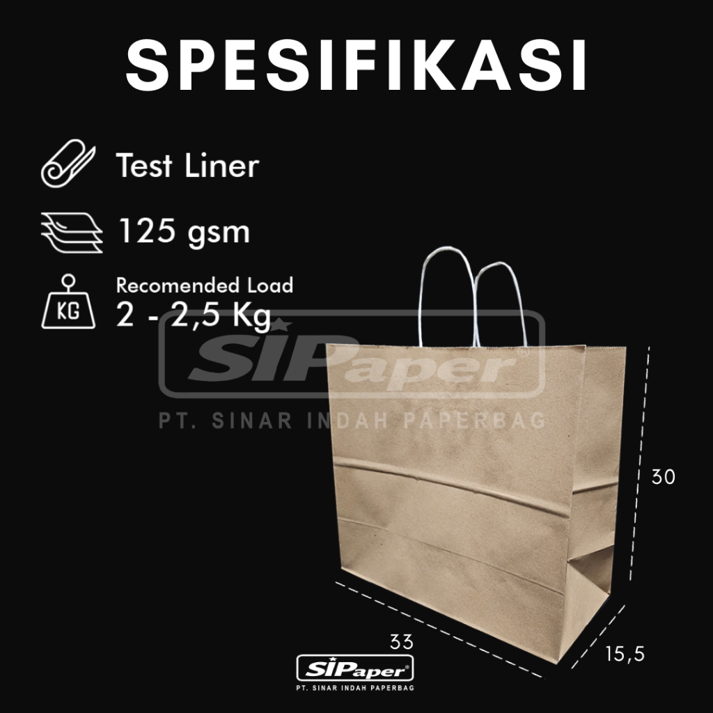 

Paperbag SIPaper 33 x 15 x 30 cm (20 Pcs) Shoe Paperbag, Goodie, Tas Belanja