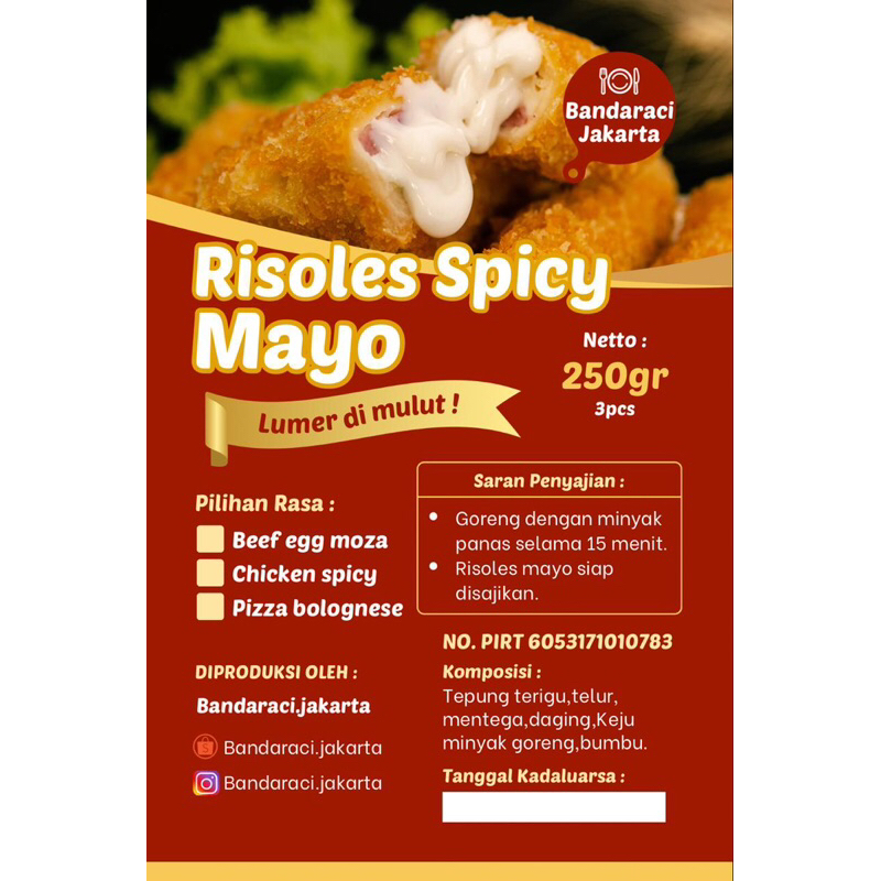 

RISOLES SPICY MAYO DENGAN BALURAN TEPUNG PANIR