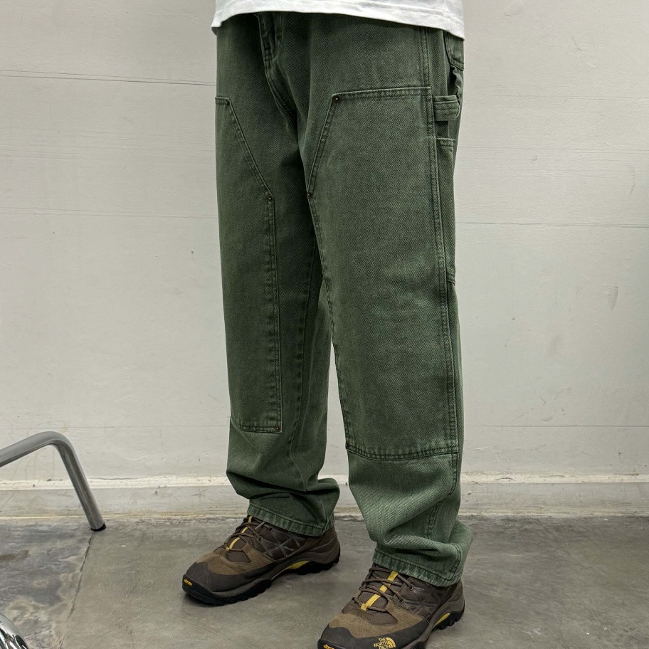 MURMER SORE Maverick Double Knee Pants in Olive Green