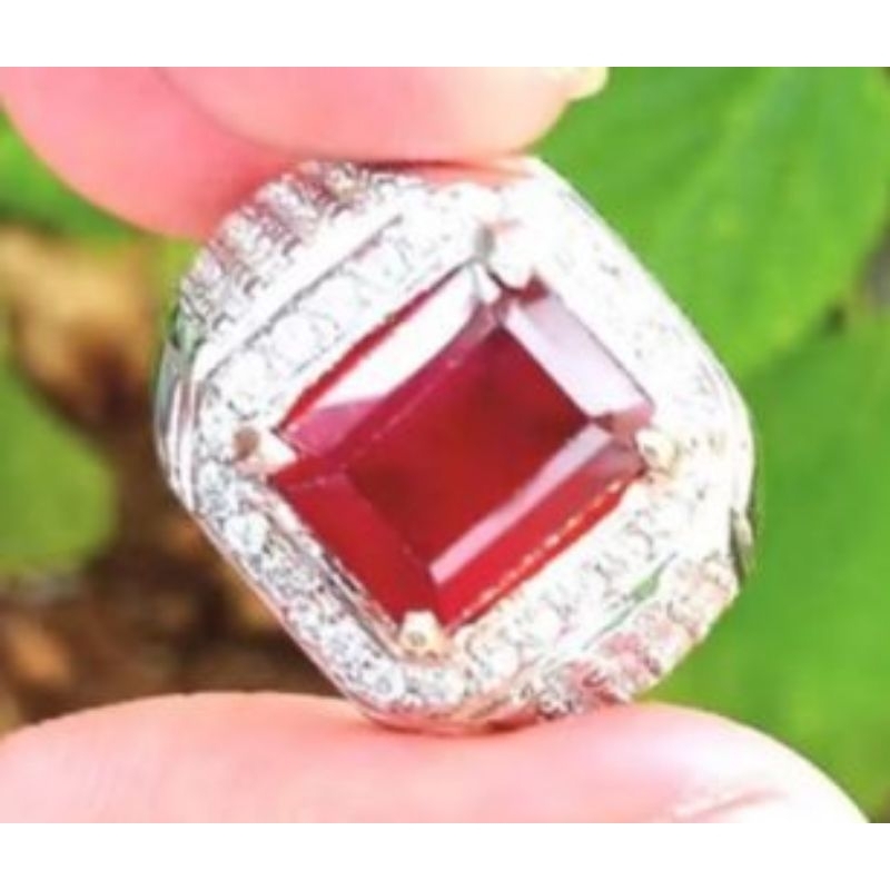 cincin batu red garnet natural