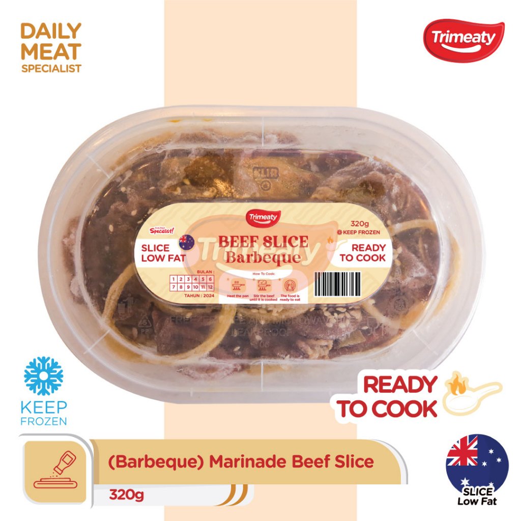 

Beef Slice Barbeque (Low Fat) / Slice Low Fat Marinasi Barbeque / Ready to Cook 320gr