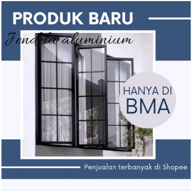 jendela aluminium 150x170 3 daun ornamen