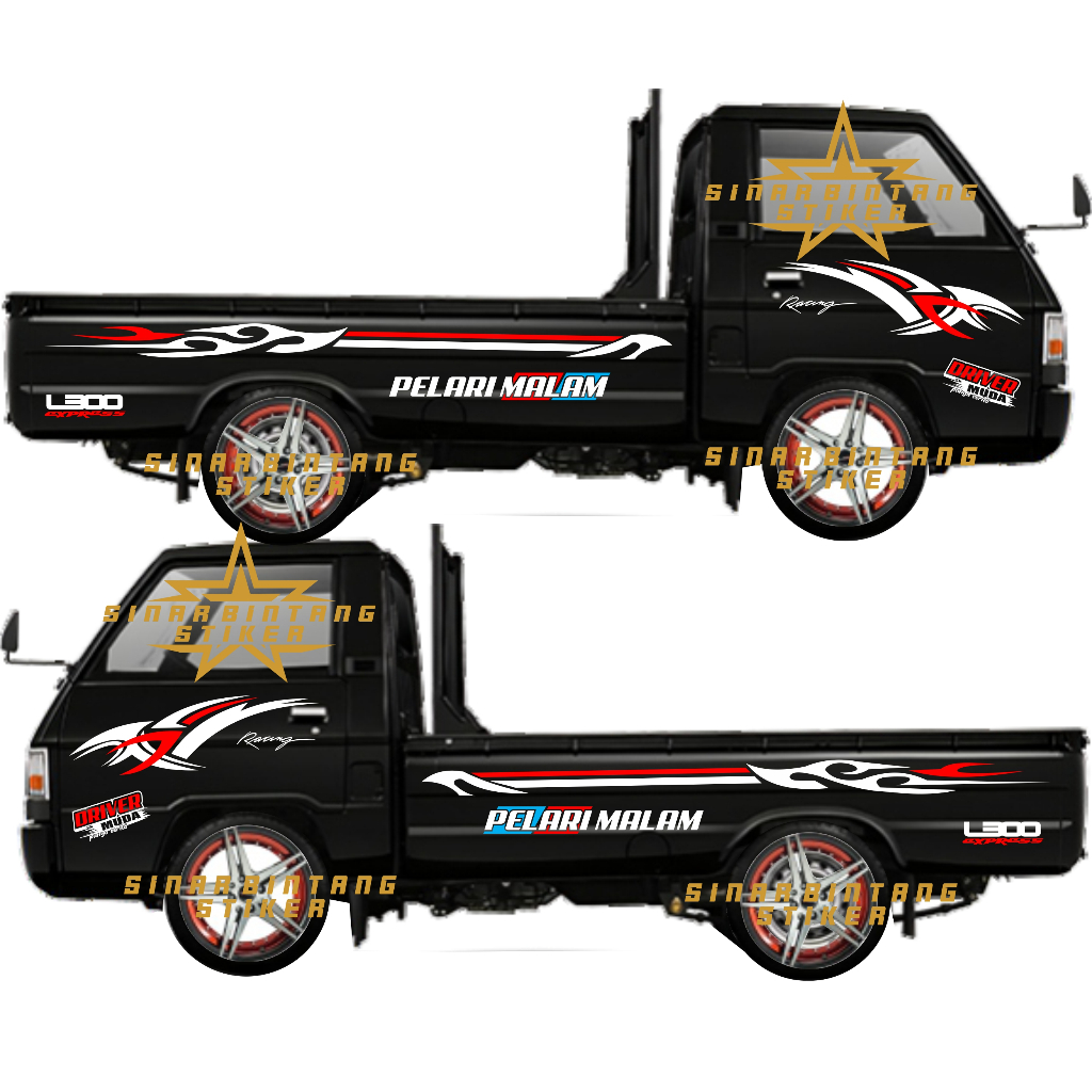 Stiker mobil pick up l300 cutting stiker striping variasi mitsubishi l300