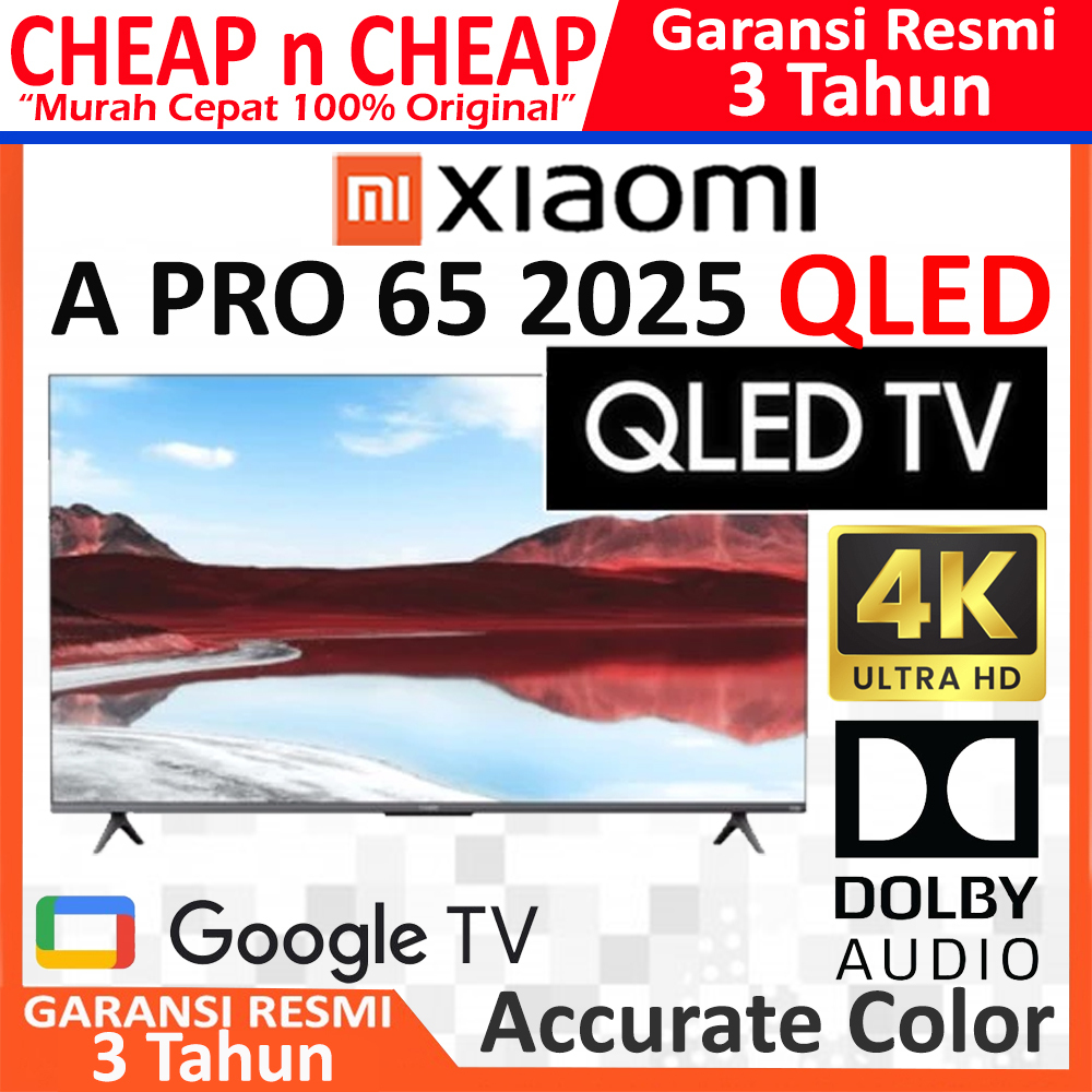 Xiaomi TV A Pro 2025 65 Inch QLED 4K UHD Google TV Ultra HD - Mi Smart TV Digital Series 65 inch inc