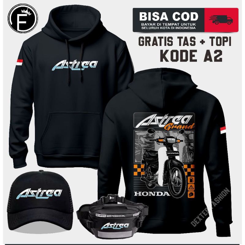 HOODIE HONDA ASTREA PRIA WANITA HOODIE KOMUNITAS ASTREA GRAND TERBARU  SWEATER/HOODIE ASTREA + TOPI 