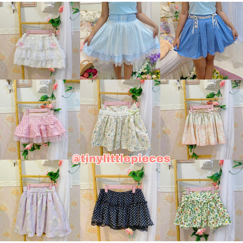 Skort/Shorts/Skirt Rok & Celana Pendek Liz lisa Axes Femme Kawaii Coquette Cottagecore Fairycore Y2K