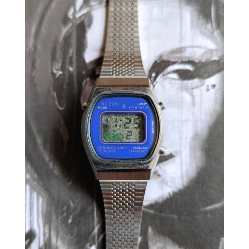 JAM TANGAN WANITA CITIZEN BLUE FACE DIGITAL DUAL TIME