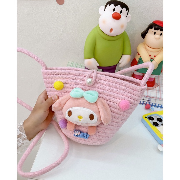 Terbaru Tas Selampang Anak Perempuan Karakter Kuromi Cinamorol Melody Rajut