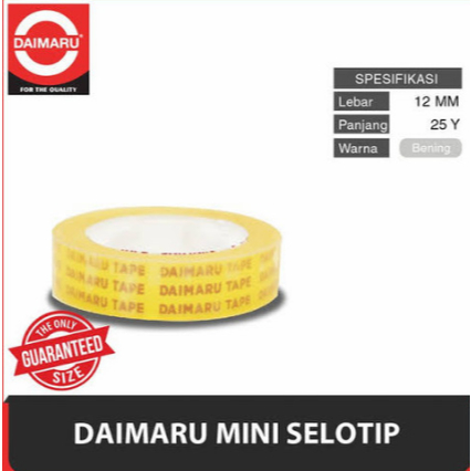 

(Pcs) DAIMARU - Isolasi Tape Bening Kecil 1/2 Inch 25Y