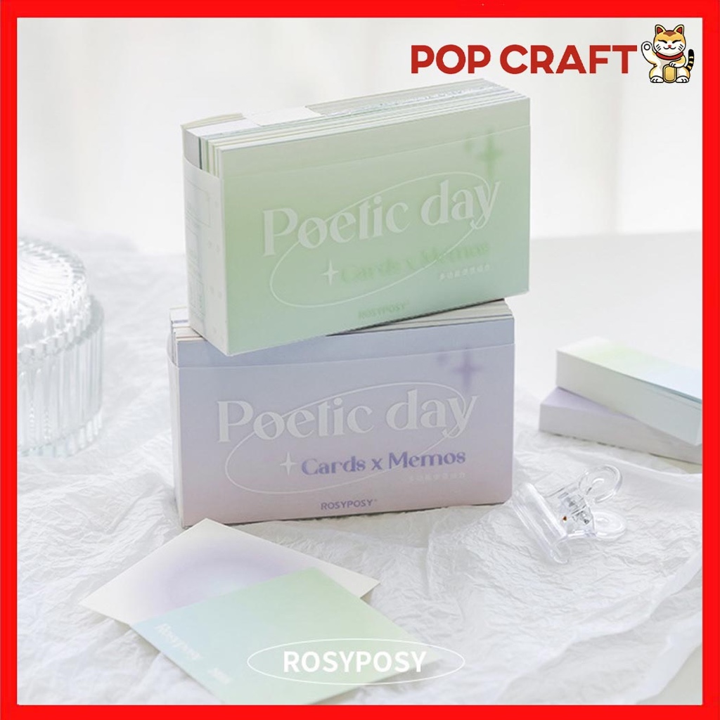 

PC 356 Lembar Sticky Note Memo Note Card Poelic Soft Colour memo kertas motif kotak memo pad - RP04