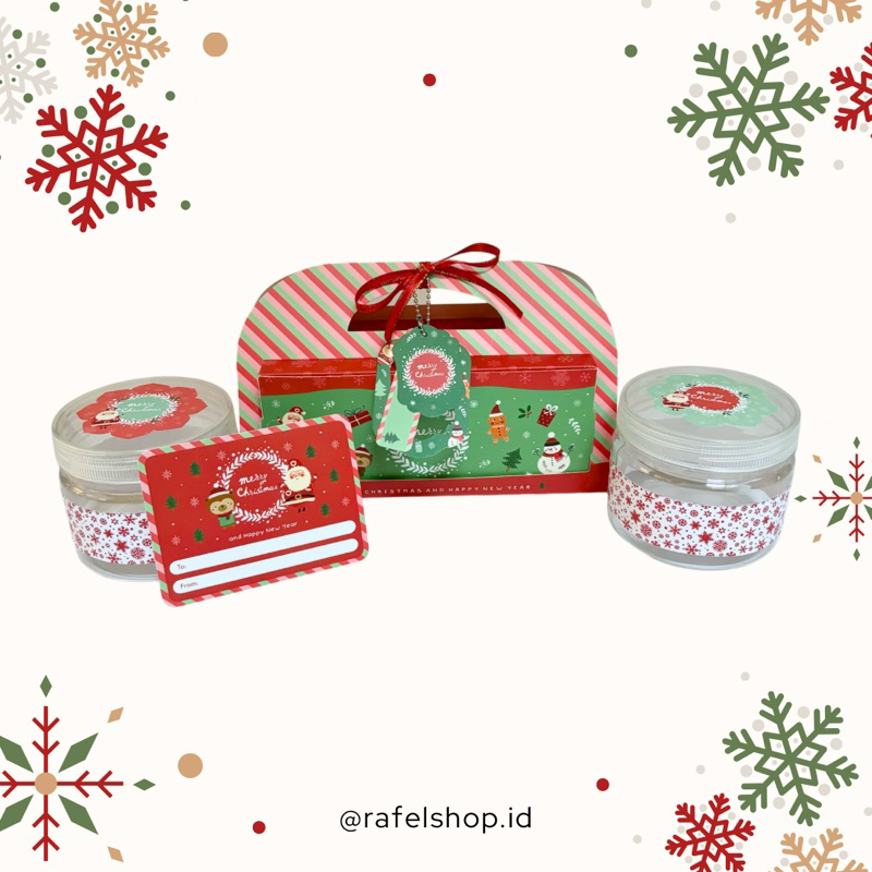 

5 Set Box Jinjing 18.5x9.5x8 cm 2 Toples 300 400 ml Joyful Box Natal Christmas Hampers