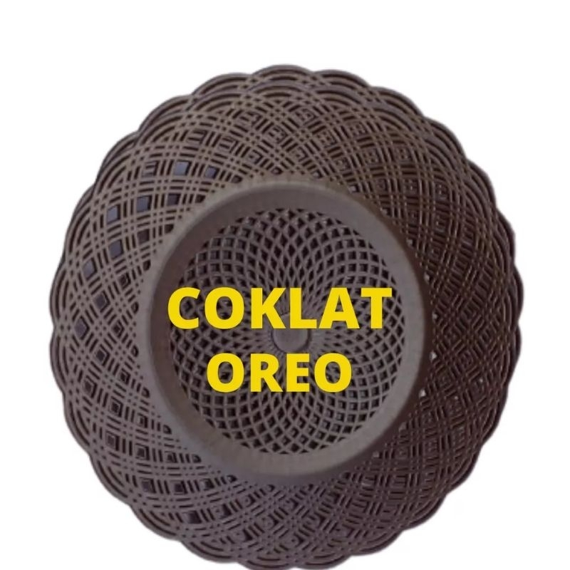 PIRING ROTAN (12PCS) - Piring Rotan - Piring Saji - Piring Plastik - Piring Souvenir