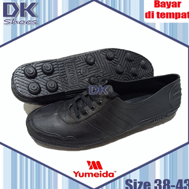 Super Hemat Yumeida TAIYOKO 3843 Hitam Sepatu Bola Karet  Sepatu Futsal  Sepatu Kebun  Sepatu Pool