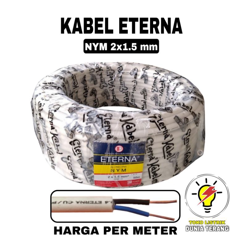 ETERNA Kabel NYM 2x1,5 per Meter