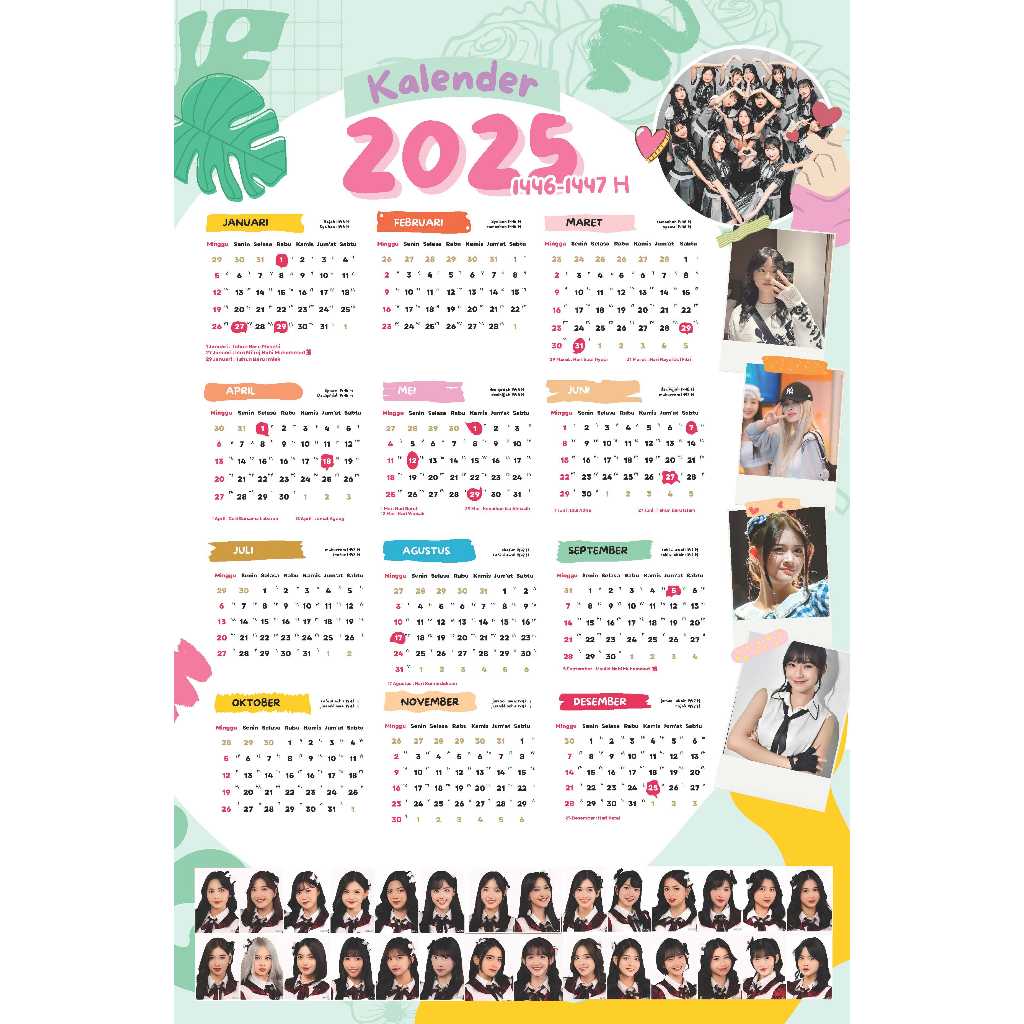 2025 KALENDER JKT48 (HARGA 1 PCS + LAMINASI 2SISI) MOON JPOP CARDS IDOL UNOFFICIAL ADEL ALYA AMANDA 