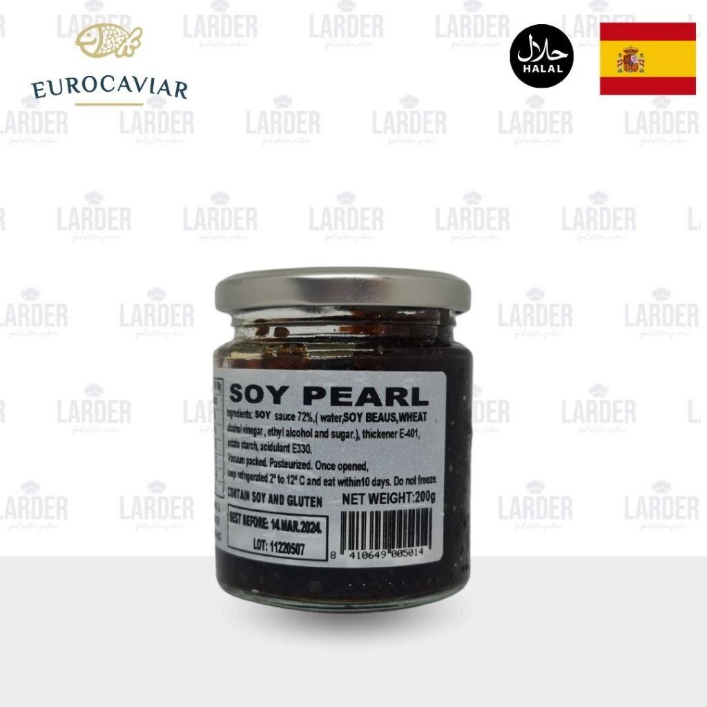 

EUROCAVIAR Soy Pearl 200gr Olahan Serupa Caviar untuk Sushi, Salad terbuat dari Saus Kecap Asin