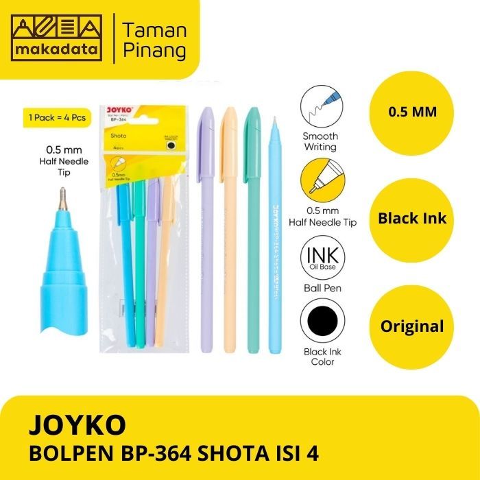 

BALLPOINT / PULPEN / BOLPEN / BOLPOINT JOYKO SHOTA BALCK ISI 4 (1 SET)