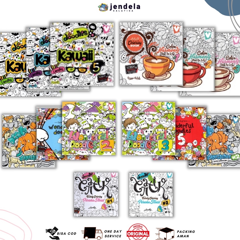 ART R7N9 COLORING BOOK FOR ADULT BUKU MEWARNAI DEWASA DOODLE COLORING