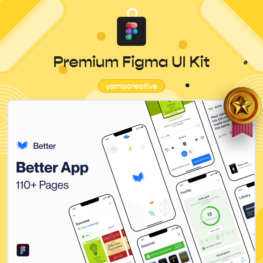 Book Reader Pro 110+ Screen - Premium Figma UI Kit