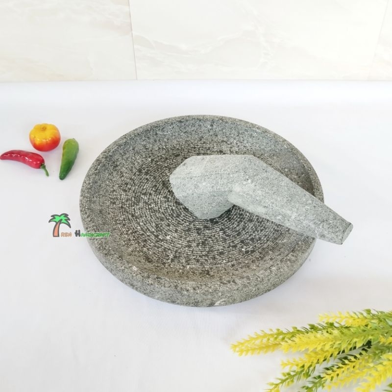 ARENHANDICRAFT Cobek+uleg batu besar