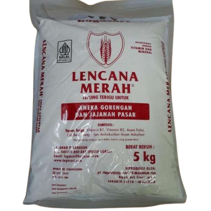 

JUAL !! TEPUNG TERIGU LENCANA MERAH 5kg