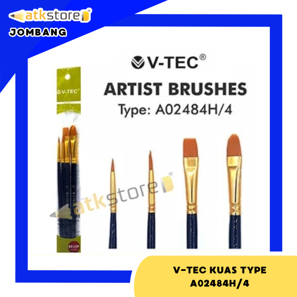 

Kuas Lukis VTEC Tipe A02484H/ 4 - Kuas Lukis Brush - Kuas Lukis - Alat Tulis Seni - Stationery