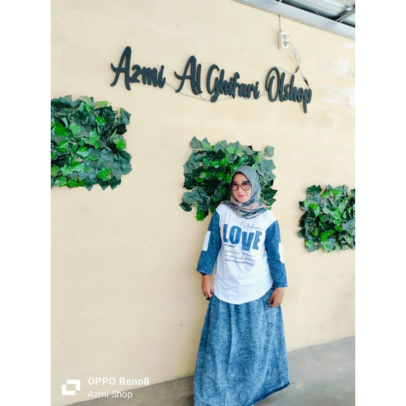 Setelan Rok Jeans Premium - Wanita Dewasa