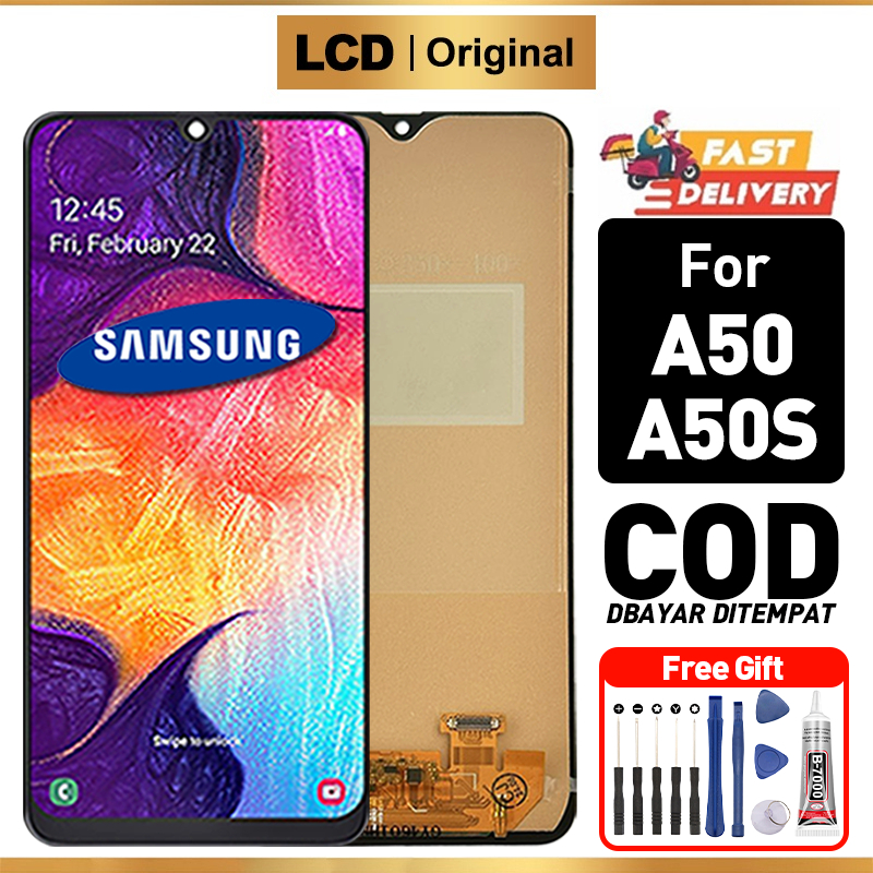 LCD Samsung A50 A50S Original fullset Ori asli hp Touchscreen For Glass Touch Screen Digitizer asli