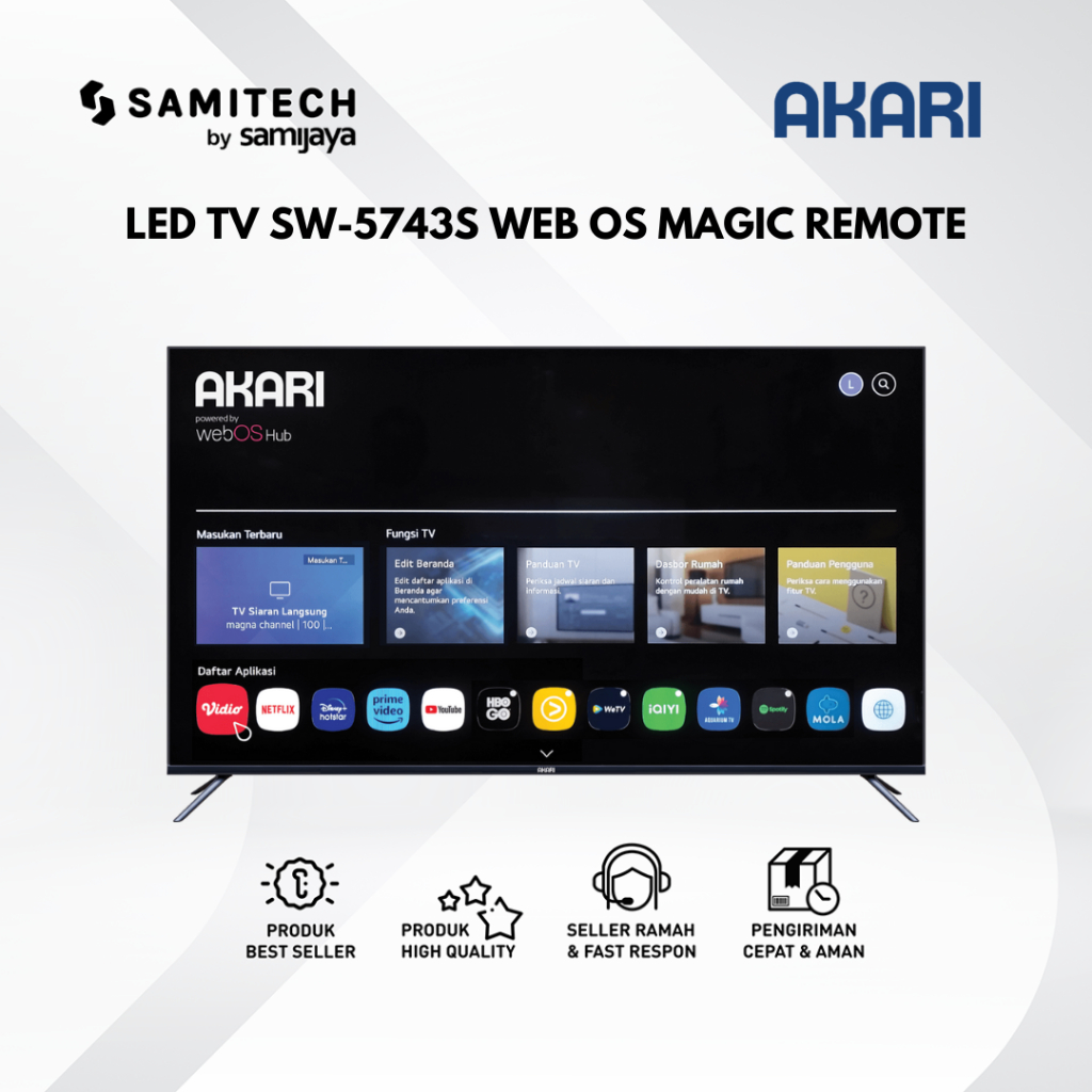 LED TV AKARI 43" SW-5743S / SW 5743S SMART TV WEB OS MAGIC REMOTE