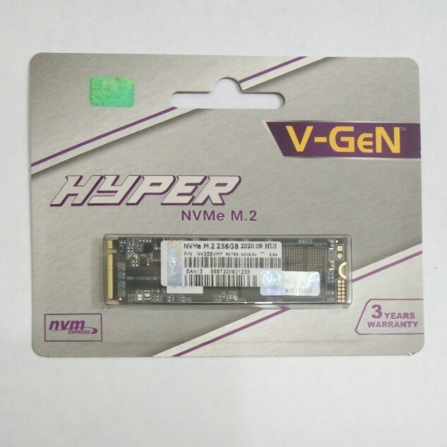 SSD V-Gen 256GB Hyper NVMe M2 2280 PCIe Gen3 - SSD Vgen 256GB NVMe