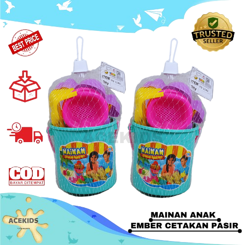 Mainan Anak Ember Cetakan  Pasir Mini Edukasi Acekids