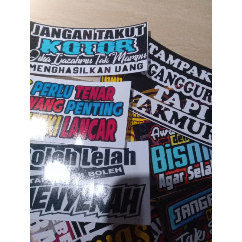 

stiker kata kata 10 lembar campur ukuran 5,5X10.cm