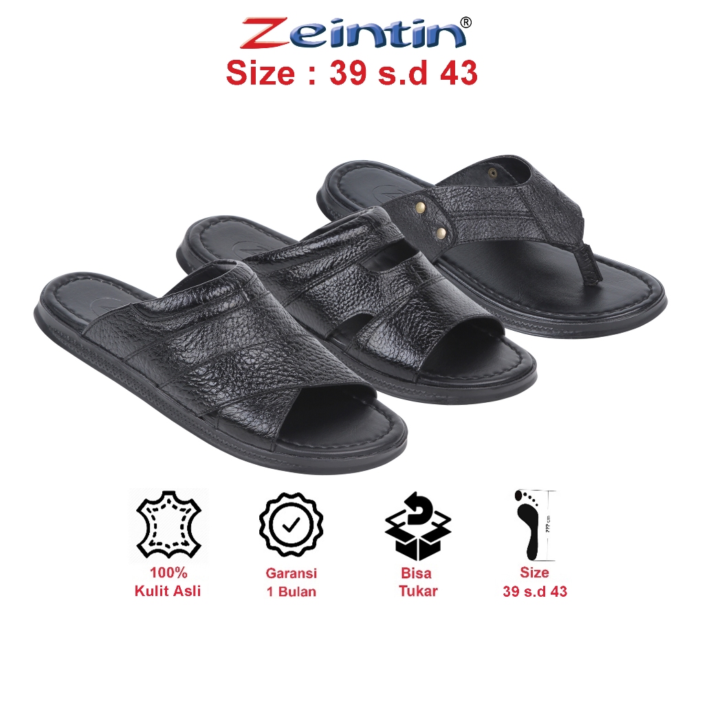 Zeintin - Sandal Pria Zeintin Bahan Kulit Fashion Pria Sandal Pria Selop Pria Sendal Pria BK