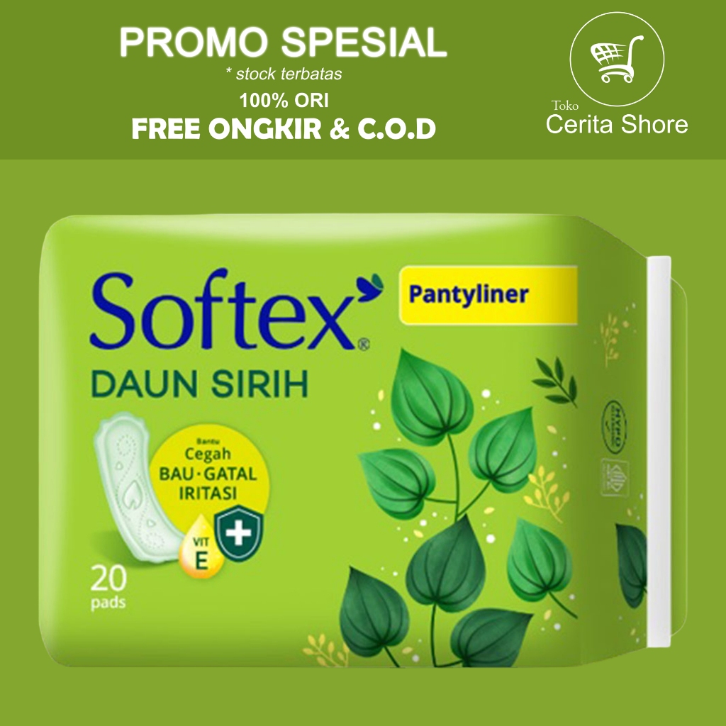 SOFTEX DAUN SIRIH PATYLINER 20 PADS/ SOFTEX PANTYLINER DAUN SIRIH 20 PDS/ PANTYLINER SOFTEX DAUN SIR