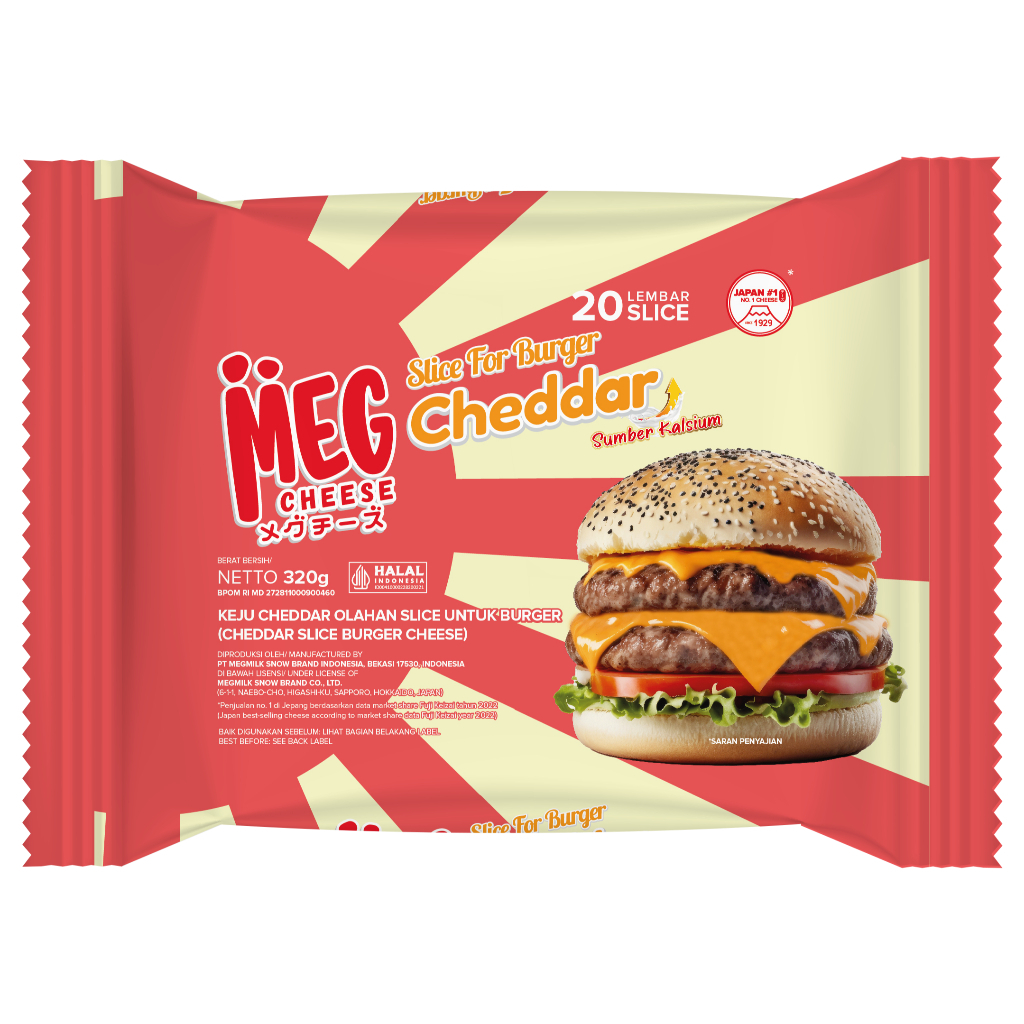 

MEG Cheddar Cheese Slice for Burger isi 20 - Keju Slice