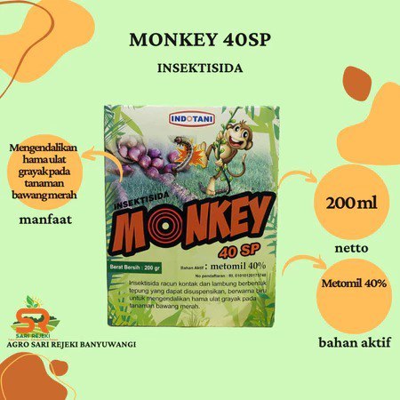 

INSEKTISIDA | MONKEY 40SP | 400 GRAM (METOMIL 40%) Setara Lannate / Dangke / Fullerton