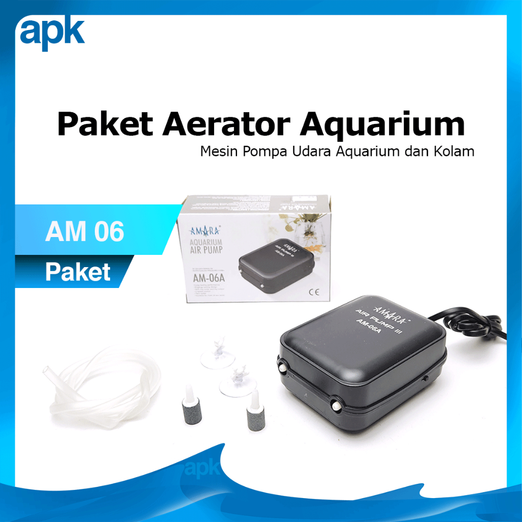 Paket Aerator 2 Lubang AMARA AM 06 Mesin Pompa Udara Paket Lengkap