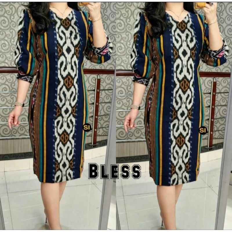 Dress Tenun Model Slim