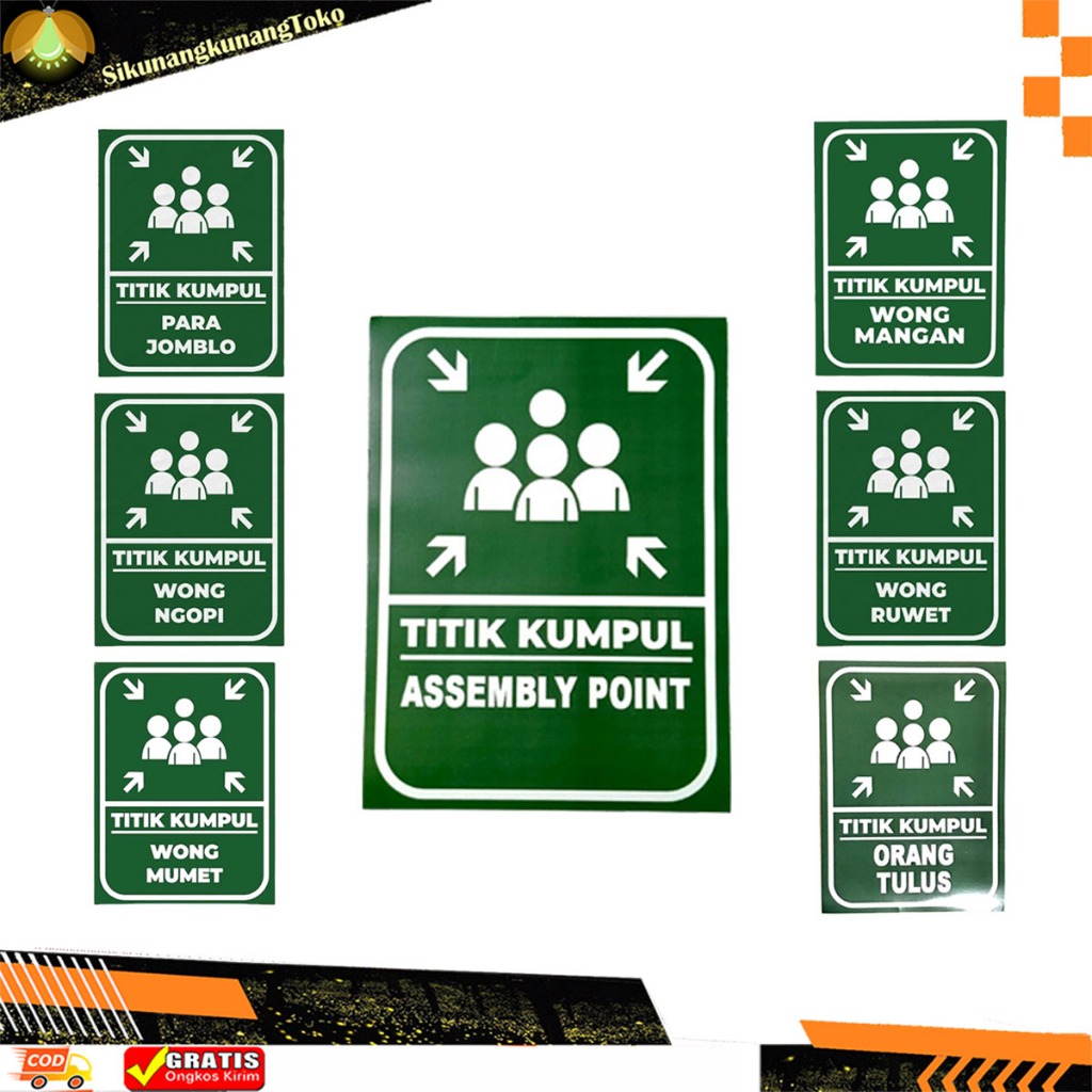 

(SKN) Stiker Vinyl Titik Kumpul Orang Tulus Wong Ruwet Mumet Mangan Ngopi Para Jomblo Assembly Point Sticker Laminasi Glossy Anti Air