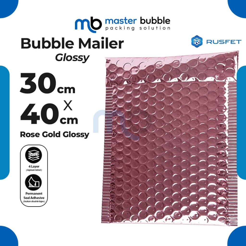 

Amplop Envelope Bubble Mailer Rose Gold 30 x 40 cm / Security Bag Mailer Rusfet Harga Ecer Satuan