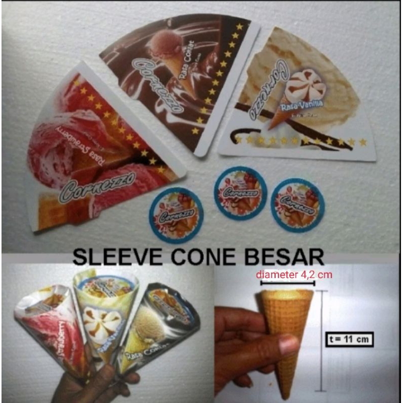 

Sleeve Cone Es Krim Kertas Kemasan Es Krim Cone Custom Dengan Merk dan Logo Sendiri