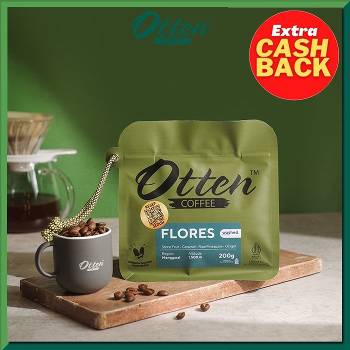 

Kopi Arabica Flores Manggarai 200g - Biji / Bubuk Single Origin Otten Coffee Roasted Beans