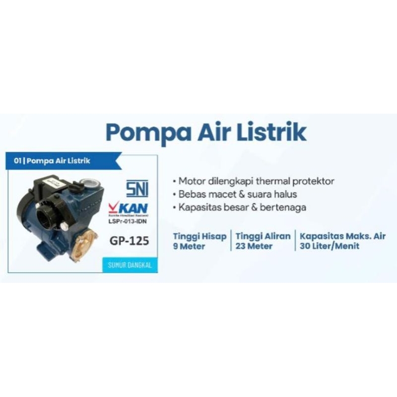 Pompa Air Mizuri 125 Watt (Manual) Pompa PDAM Ledeng Sumur Bor Mesin Air