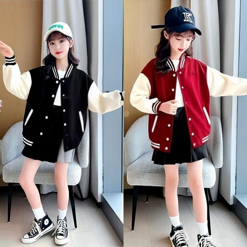 Jaket Varsity Baseball Anak Umur 5-11 Tahun Fashion Jaket Anak Laki Laki Perempuan